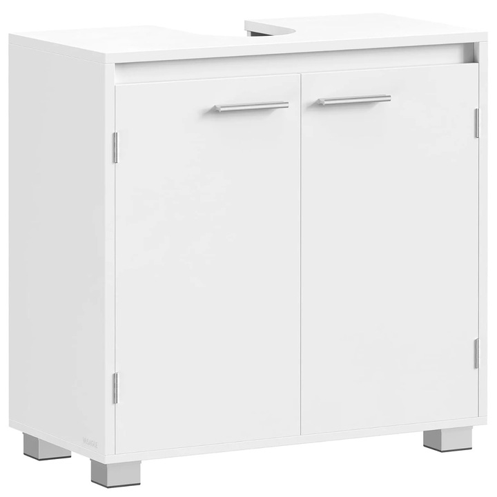 Masca chiuveta baie, lavoar cu 2 usi si raft interior reglabil, MDF si PAL, 60x30x60 cm, alb