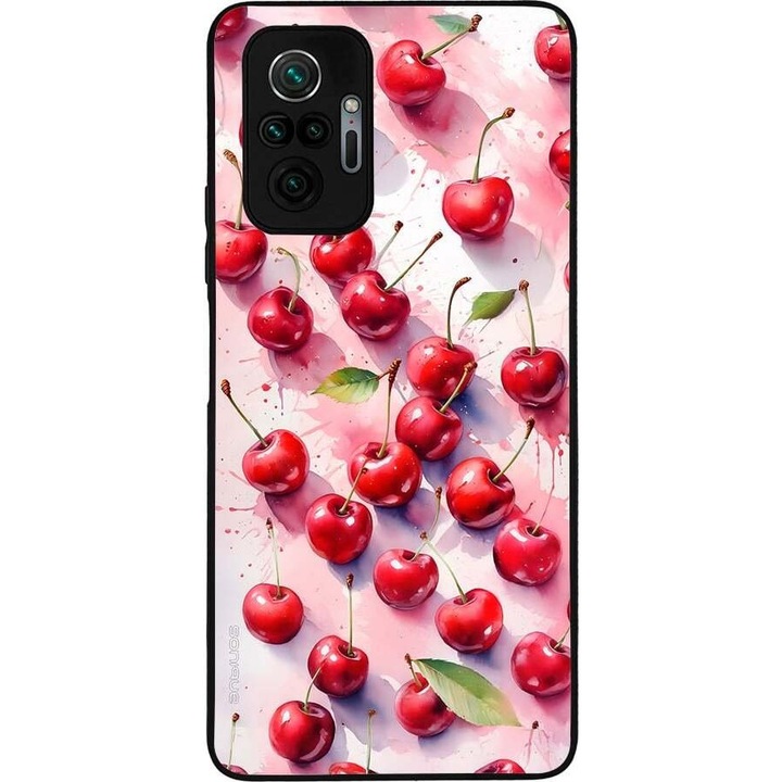 Husa telefon Sonique Fruit Series, pentru Xiaomi Redmi Note 10 Pro, imprimeu fructe, silicon, rosie