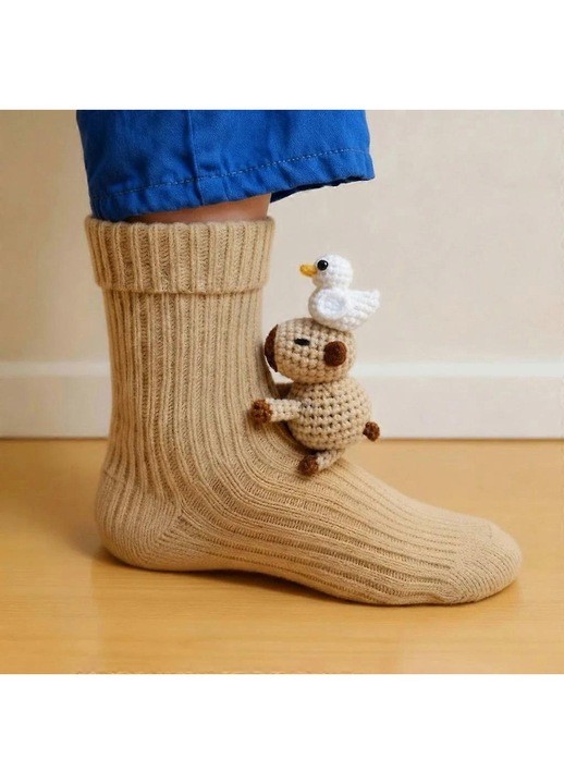 Sosete dama, T-Rex, design amuzant, elastic, multicolor, marime unica (5-11)