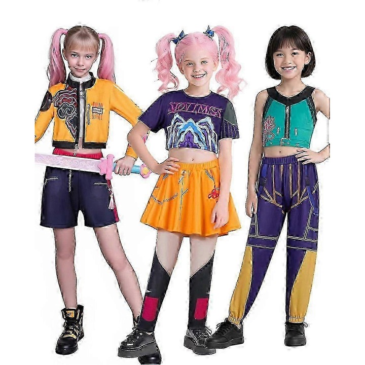 Costum Cosplay KPop Demon Hunters, Rumi Mira Zoey, multicolor, 100 cm