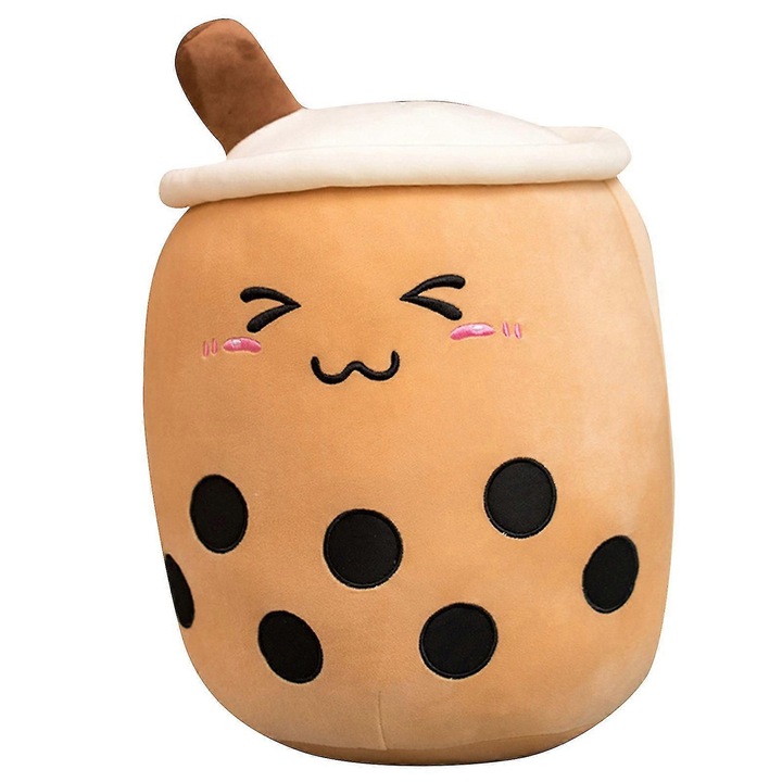Papusa de plus Bubble Tea, 50cm, culoare maro, pentru decorare si cadou
