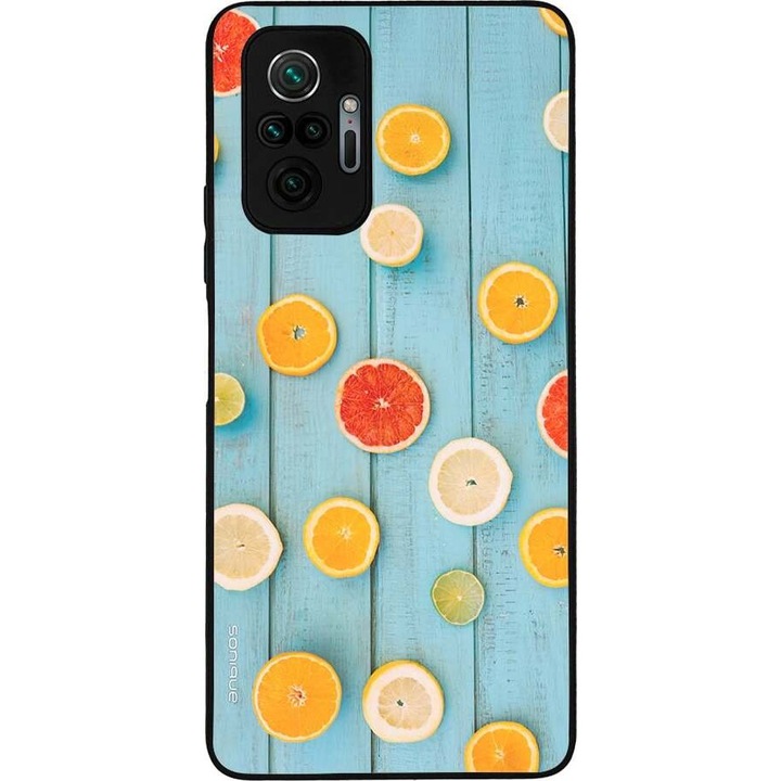 Husa telefon Sonique Fruit Series pentru Xiaomi Redmi Note 10 Pro, silicon, imprimeuri cu fructe, multicolor