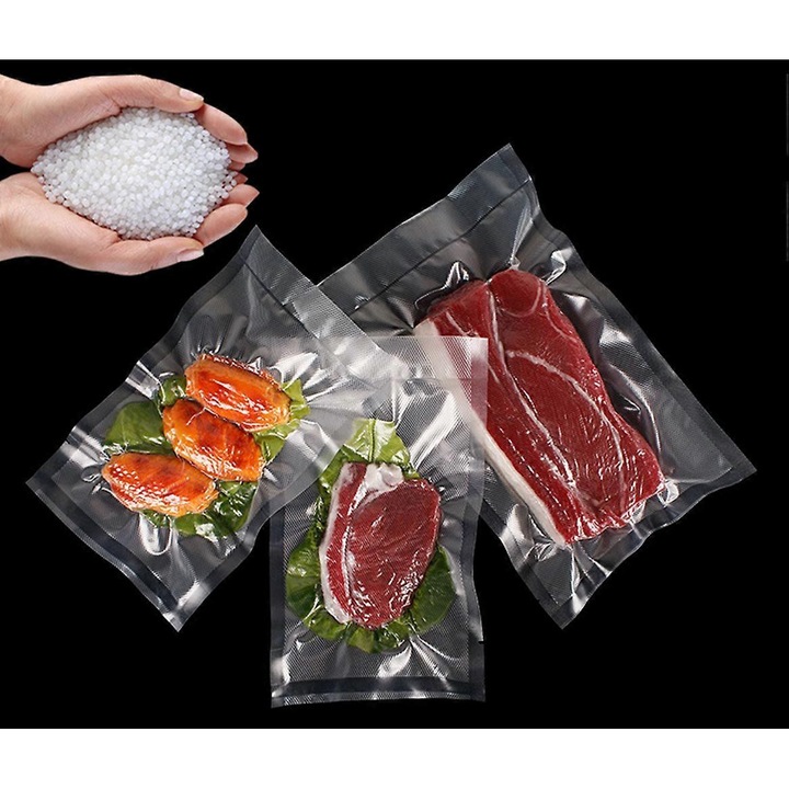 Set 100 pungi vacuum pentru alimente, 7x10cm, transparent, non-toxic