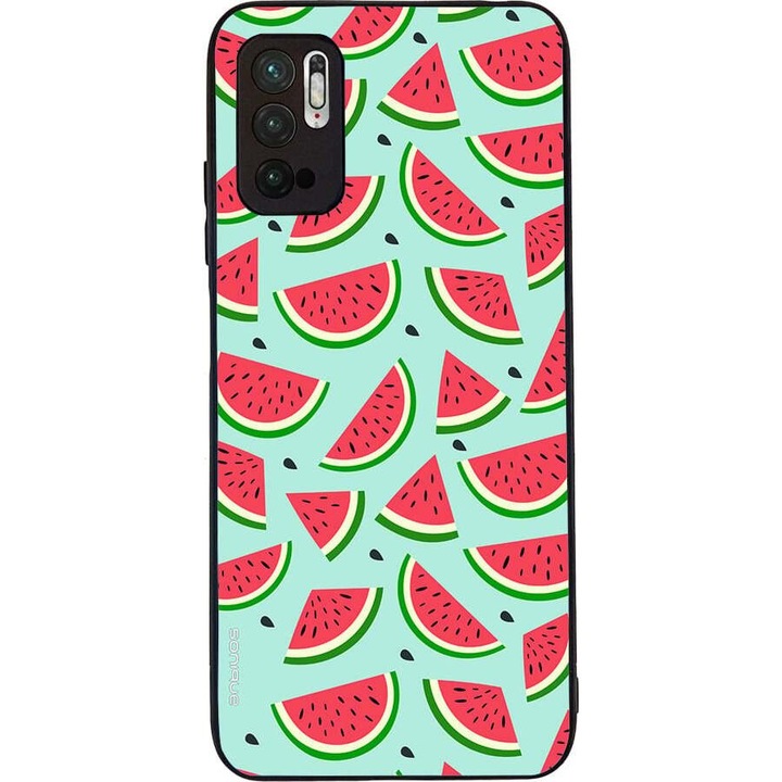 Husa telefon Sonique Fruit Series, pentru Xiaomi Redmi Note 10 5G / Poco M3 Pro 5G, imprimeu fructe, silicon, multicolor