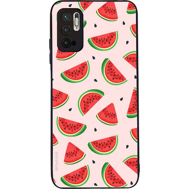 Husa telefon Sonique Fruit Series, pentru Xiaomi Redmi Note 10 5G / Poco M3 Pro 5G, imprimeu fructe, silicon, multicolor