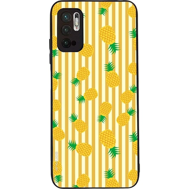 Husa telefon Sonique Fruit Series, Ananas, silicon, 5G, pentru Xiaomi Redmi Note 10 / Poco M3 Pro