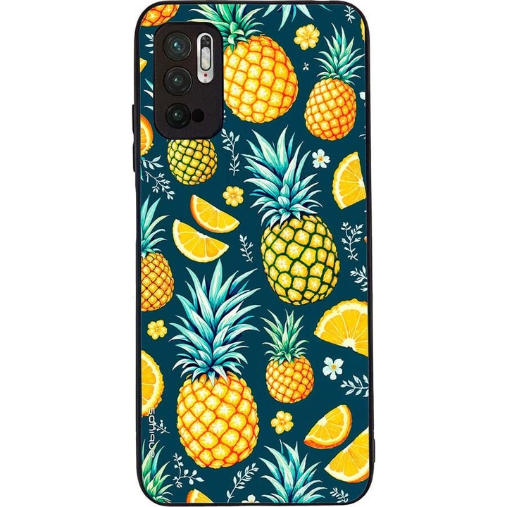 Husa telefon Sonique Fruit Series, ananas, silicon, pentru Xiaomi Redmi Note 10 5G / Poco M3 Pro 5G