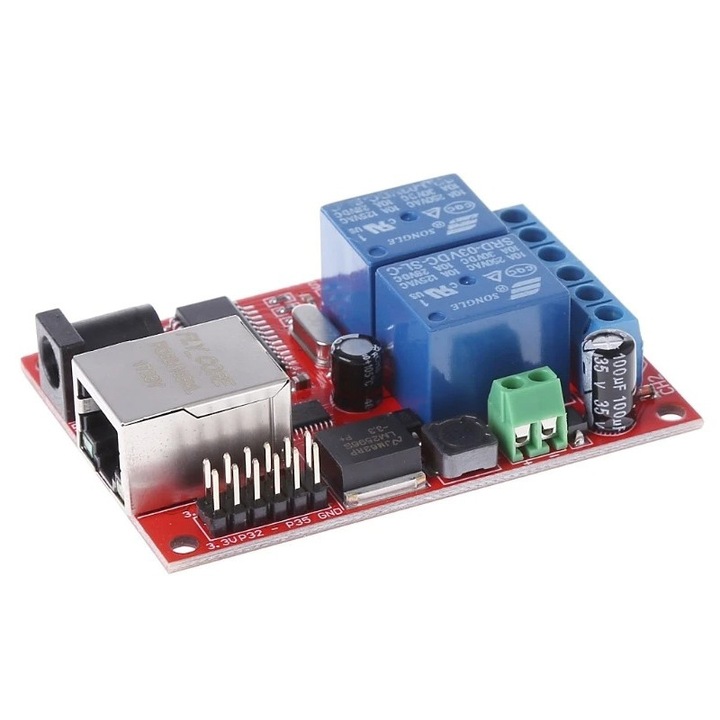 Modul releu Ethernet SR-201 cu 2 canale, control TCP/UDP si comanda cloud WeChat