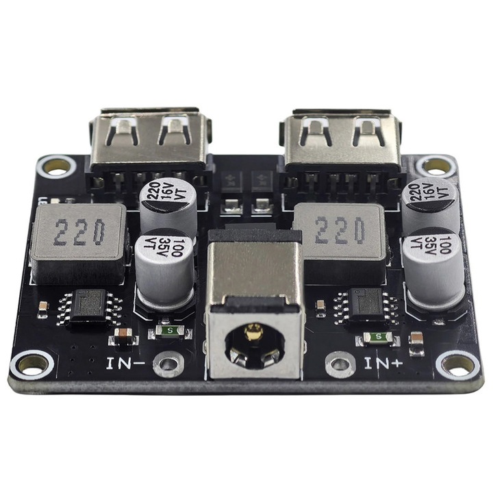 Convertor coborator de tensiune cu incarcare rapida QC3.0 de la 6-32V la 5V/9V/12V, 24W