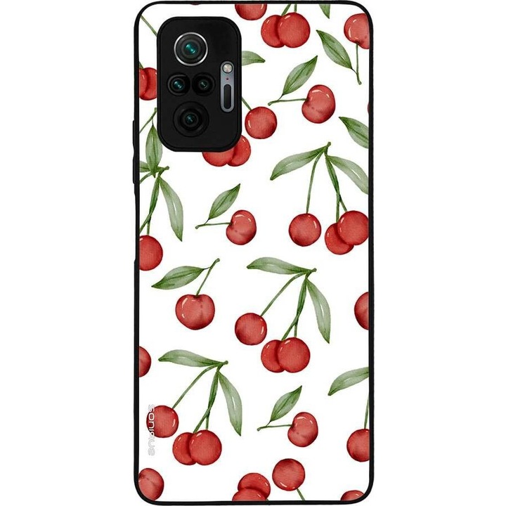 Husa telefon Sonique Fruit Series, pentru Xiaomi Redmi Note 10 Pro, imprimeu fructe, silicon, rosie