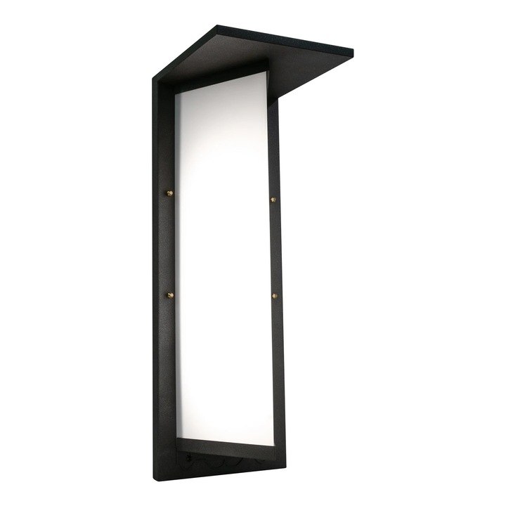 Външна LED апликация, Стенна апликация, 12 W, IP55, 18×51 см, абажур от PC и лят алуминий, включва 1× LED T5 тръба, Черна