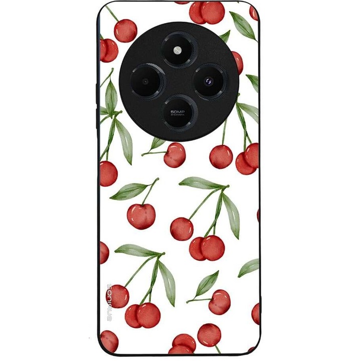 Husa telefon Sonique Fruit Series, pentru Xiaomi Redmi 14C 4G / Poco C75 4G / Redmi A4 5G, silicon, imprimeuri cu fructe, rosie