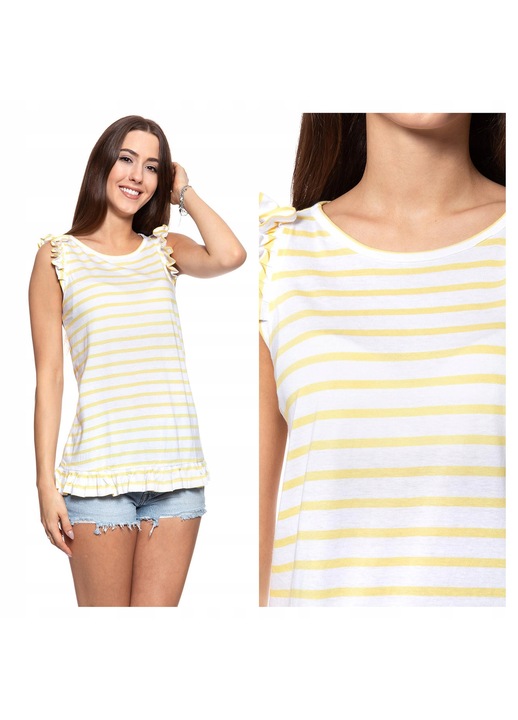 Дамска блуза, Mustang, Alma C Ruffle, памук, жълт, S INTL