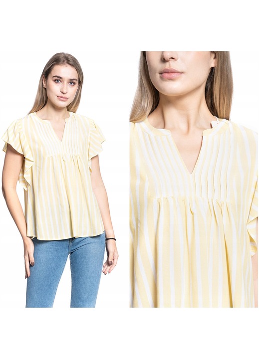 Дамска блуза Mustang Enza Stripe, жълта, размер S