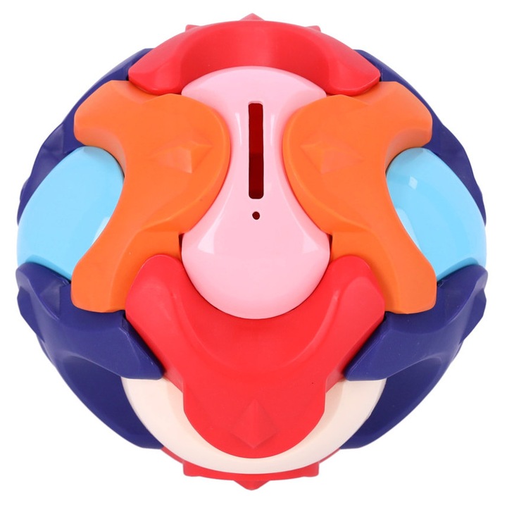 Építhető malacpersely labda formájában, műanyag, 16.5x16.5x16.5, többszínű