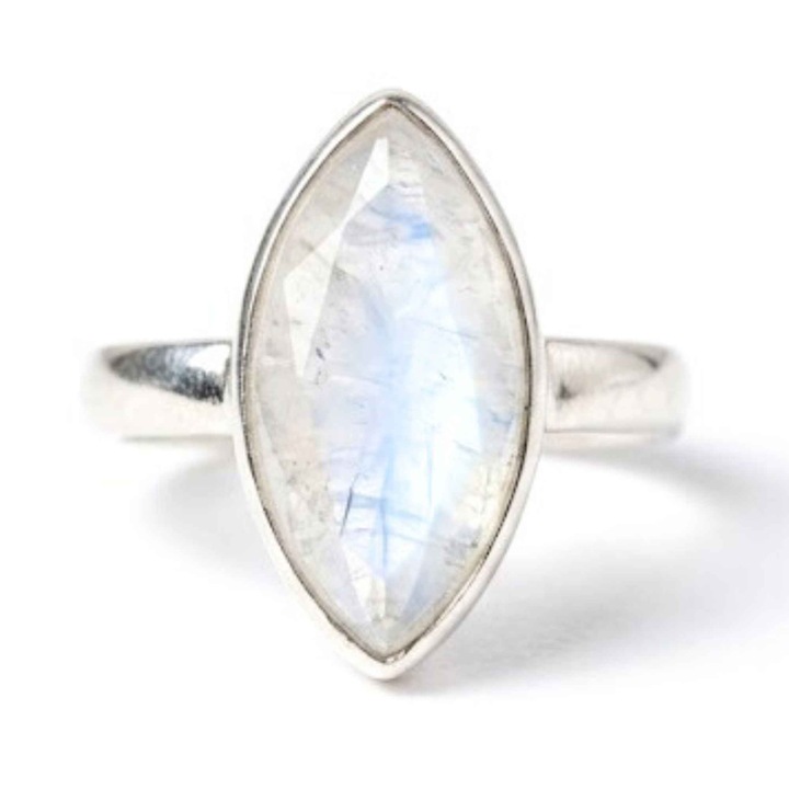 Inel Argint 925, Piatra Lunii, 9mm x 17mm, Cutie cadou, Marime 5/49