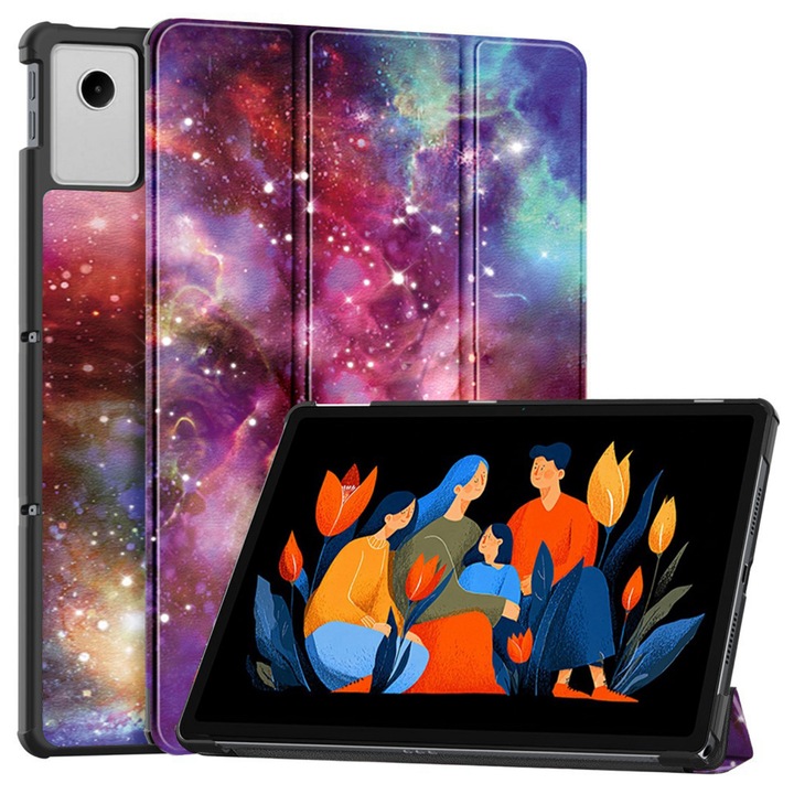 Husa pentru Lenovo Idea Tab Plus 12.1 Comari® EliteCover, protectie completa, functie stand multipla, design elegant tip carte, Galaxy