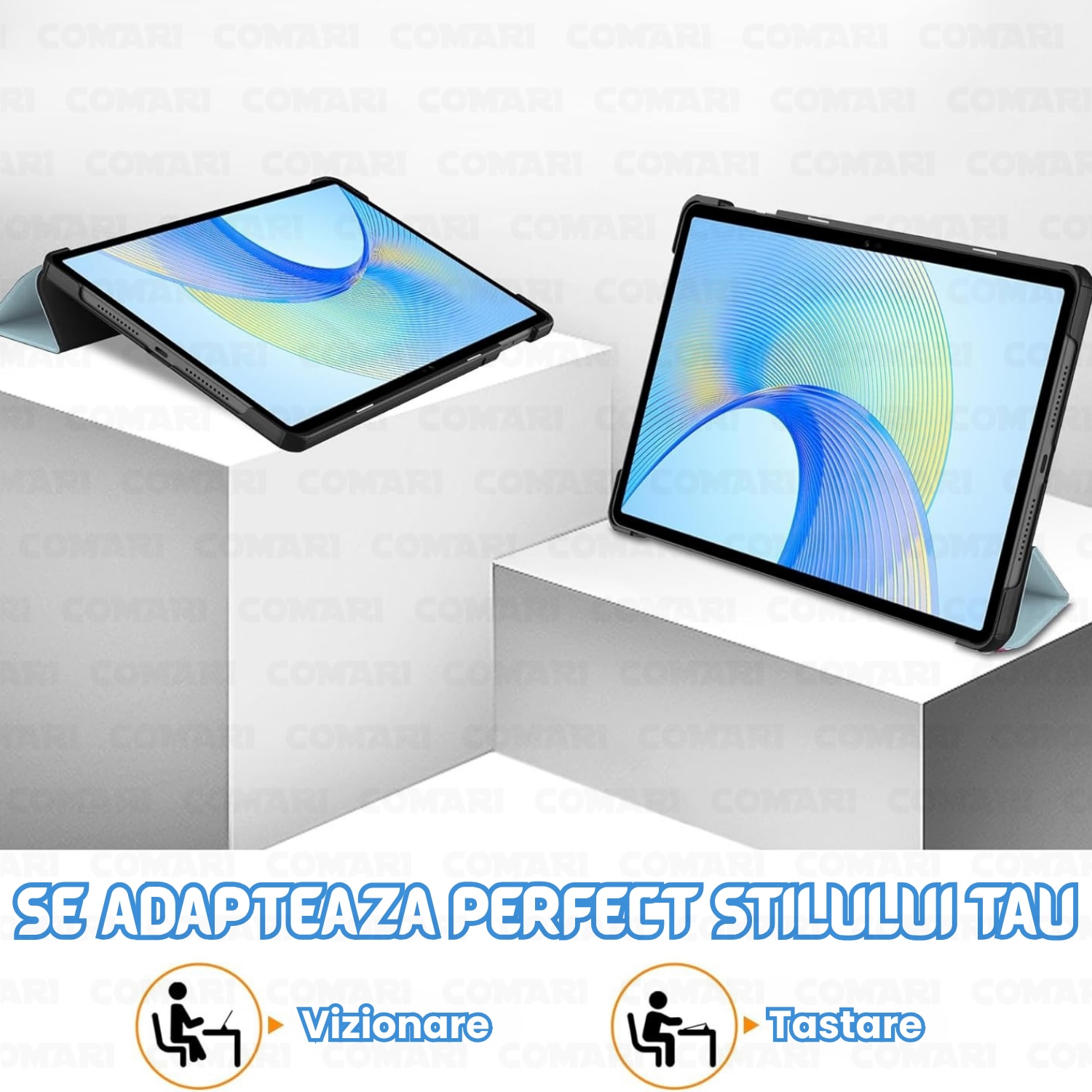 Husa pentru Honor Pad X8a Comari® EliteCover, protectie completa, functie stand multipla, design elegant tip carte, Starry Night
