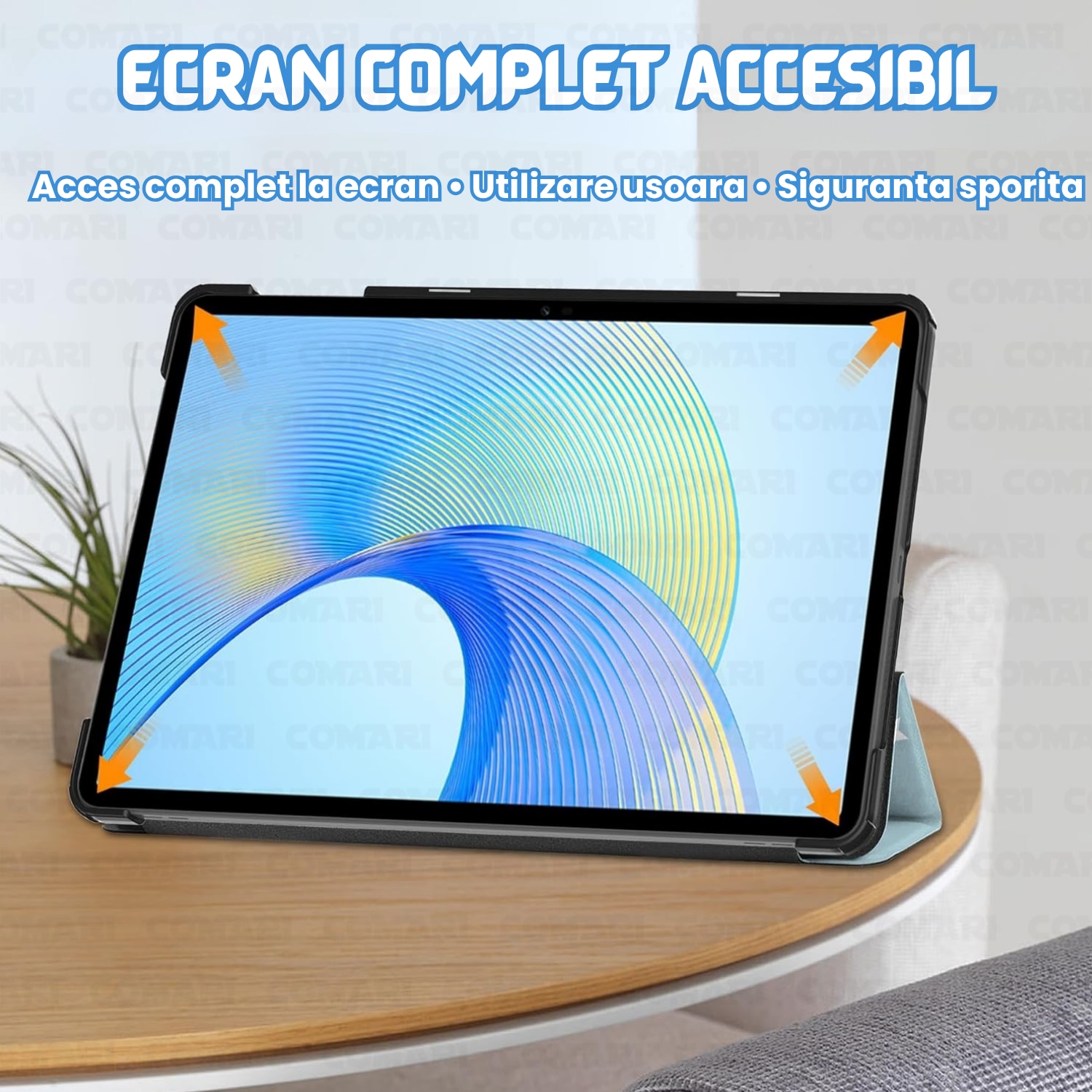 Husa pentru Honor Pad X8a Comari® EliteCover, protectie completa, functie stand multipla, design elegant tip carte, Starry Night