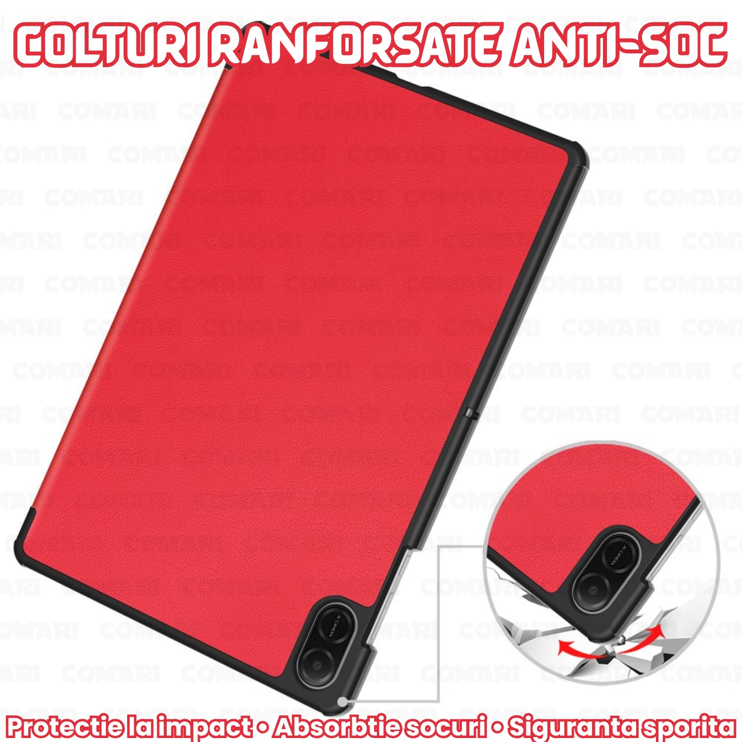 Husa pentru Honor Pad X8a Comari® EliteCover, protectie completa, functie stand multipla, design elegant tip carte, Rosu