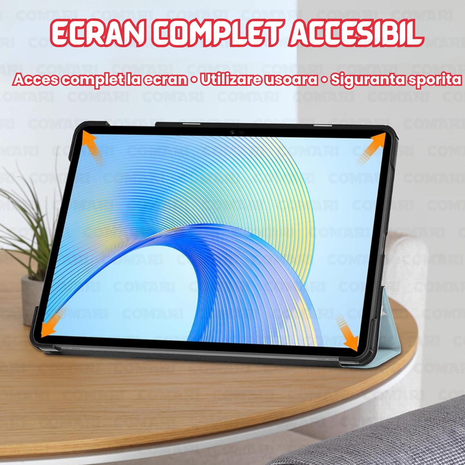 Husa pentru Honor Pad X8a Comari® EliteCover, protectie completa, functie stand multipla, design elegant tip carte, Rosu
