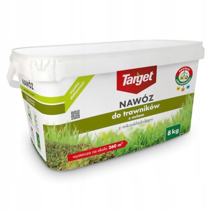 Ingrasamant Pentru Gazon Cu Muschi, Target, 8 kg, Continut Ridicat De Fier Si Microelemente, Elimina Muschiul Si Previne Reaparitia Acestuia, Stimuleaza Cresterea Ierbii Verzi Si Dese, Fertilizant Nk Pentru Intretinerea Profesionala A Curtii