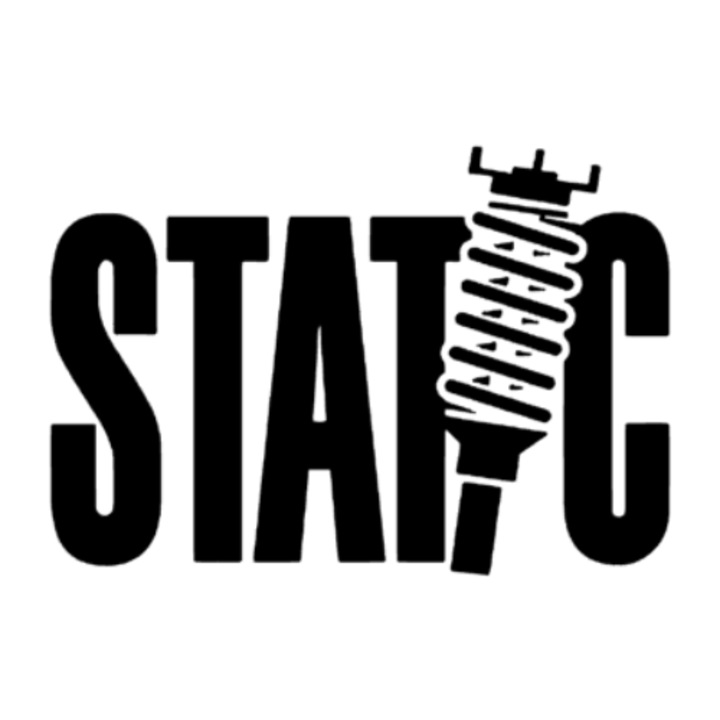Sticker STATIC Alb – 30x20cm, Waterproof, Autoadeziv, Rezistent la Zgarieturi, pentru Laptop, Telefon, Valiza, masina, Design Modern