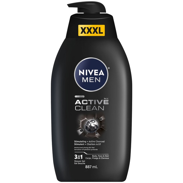Nivea Men Active Clean XXXL tusfürdő gél, 887 ml