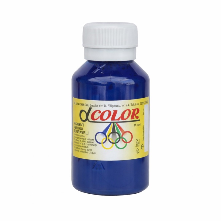 Pigment concentrat albastru Alfa Color 100 ml pentru vopsele lavabile, tencuieli si zugraveli – colorant universal interior exterior
