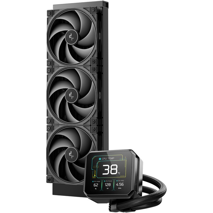Cooler lichid CPU Deepcool SPT360, AIO 360mm, performanta ridicata, Black