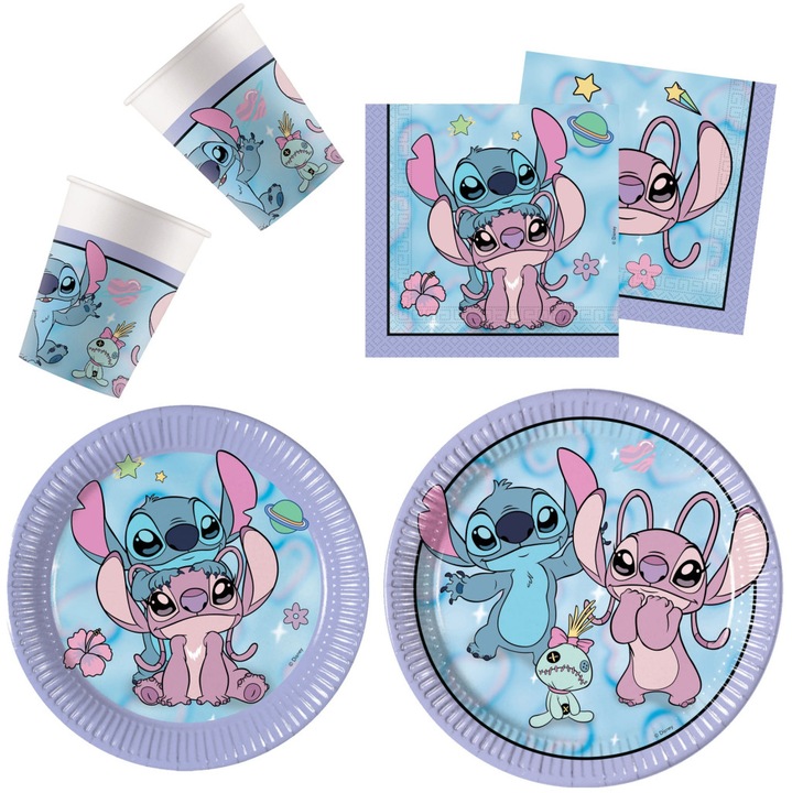 Disney Lilo és Stitch, A csillagkutya Angel Cute party szett 44 db-os