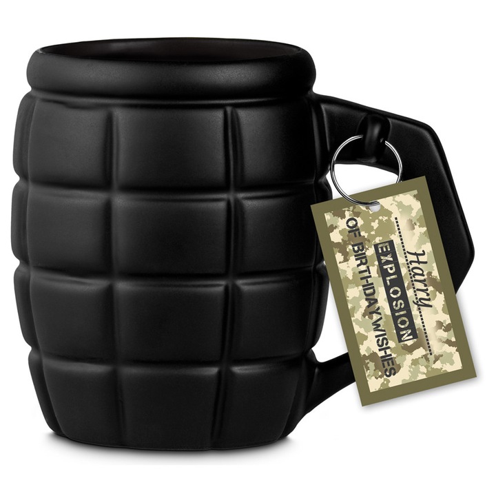 Cana neagra in forma de grenada, Froster, 790ml, 13cm, set 1 buc.