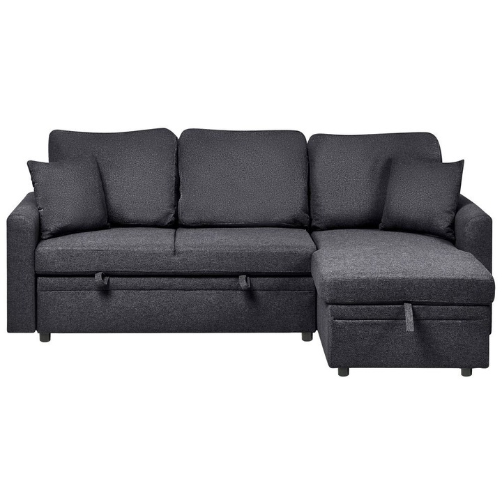 Coltar extensibil cu 3 locuri Nassjo In sintetic Negru Stanga