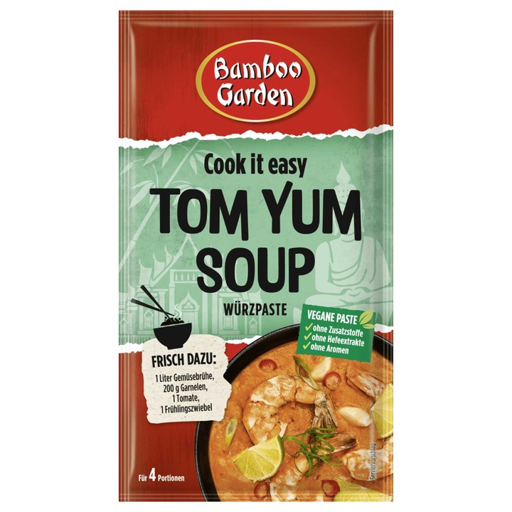 Pasta cu condimente pentru supa Tom Yum, 45g, Bamboo Garden