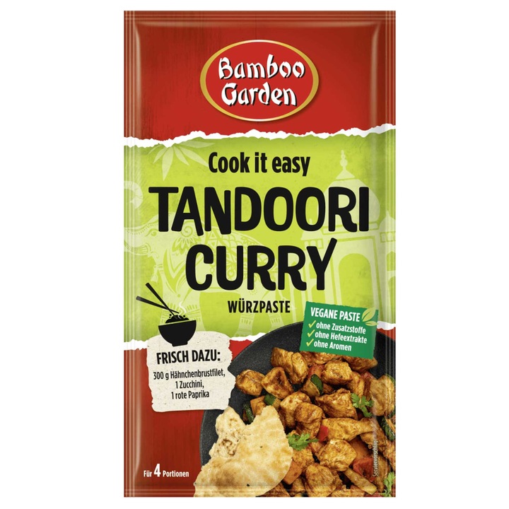 Pasta cu condimente pentru Tandoori Curry, 45g, Bamboo Garden