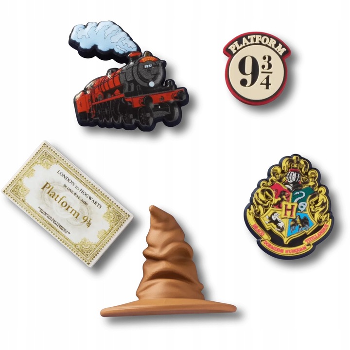 Jibbitz pentru încălțăminte, Harry Potter, set 5 bucăți, multicolor