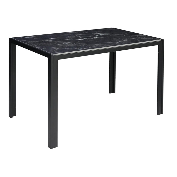 Masa fixa Marmyra Nova Dreptunghiulara Negru, 120x70xh75.5 cm, piatra sinterizata