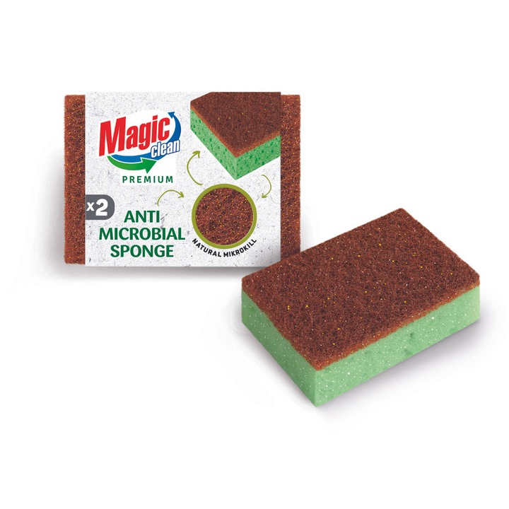 Гъба Premium с антибактериална фибра, 2 бр
