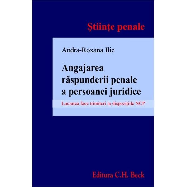 Angajarea raspunderii penale a persoanei juridice - Ilie Andra Roxana