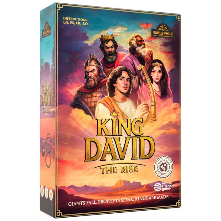 Joc de societate BIBLEPHILE, King David - The Rise, 100 carduri, pentru 2-6 jucători