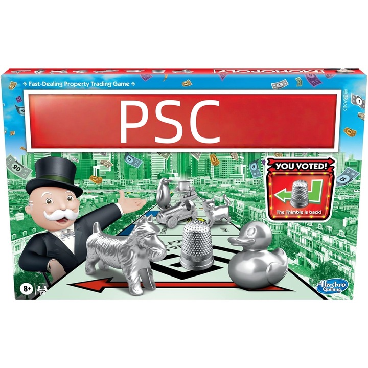 Монополи - Класическа настолна игра за 2-6 играчи, издание с 8 фигурки, стратегическа семейна игра за деца и възрастни над 8 години, забавление и предизвикателство за игрови вечери