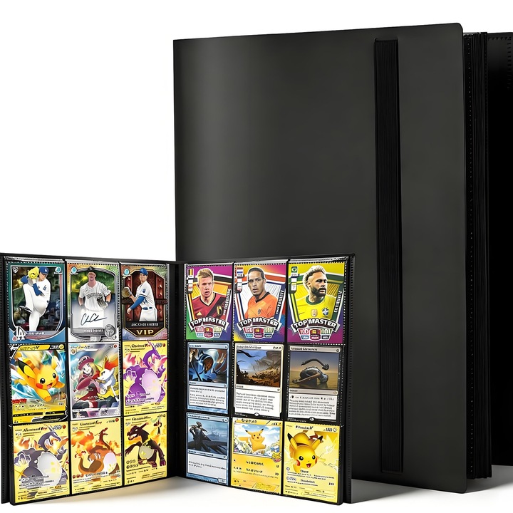 Album pentru colectionare de carti, YOUKUKE®, 360 carti, 20 pagini, negru, 245x305x20mm