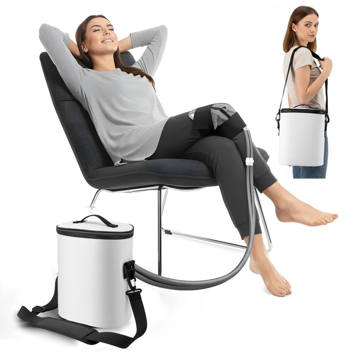 Aparat terapie la rece, sistem cu apă, set portabil, violet, pentru recuperare genunchi ACL