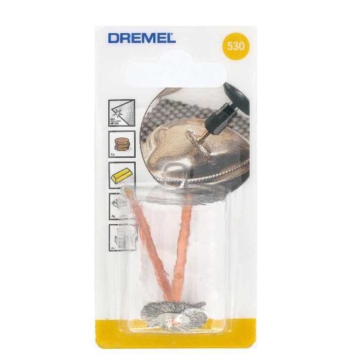 Perie din otel inoxidabil Dremel 19mm pentru curățare