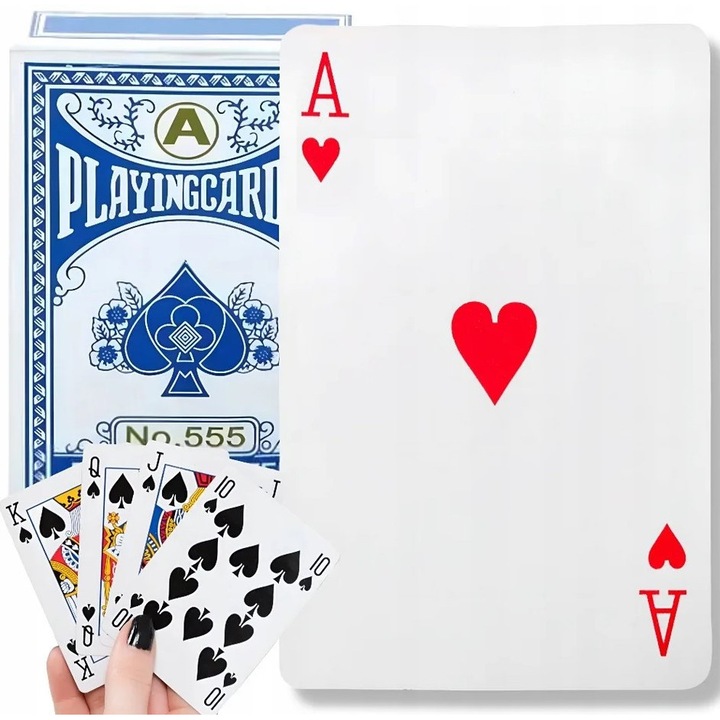 Set de carti de joc pentru poker, Allbag, 54 carti, 5,4x8,5cm, multicolor