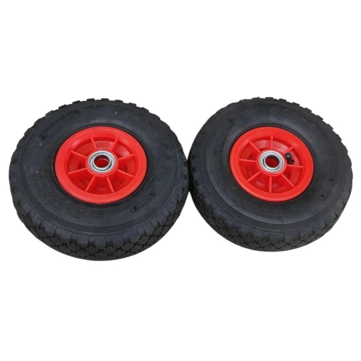 Set 2 roti, 3.00-4, 260X85 mm, pentru liza sau carut marfa, diametru ax 20 mm, MDY, rulmenti