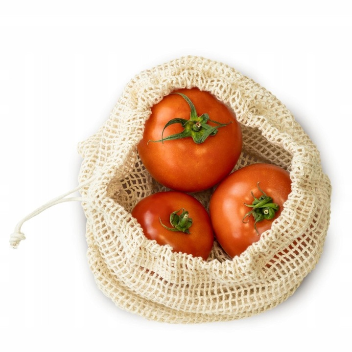 Sacosa din plasa de bumbac, Allbag, 25x30 cm, ecru, ecologica, reutilizabila