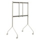 TV állvány kerekekkel, univerzális Pedestal, Moon Rollin' Regular, 40"-60" (101-152 cm) képátlóhoz, maximális terhelhetőség 50 kg, forgatható és csúszásmentes kerekek, könnyen összeszerelhető, szatén rozsdamentes acél, skandináv design, krém