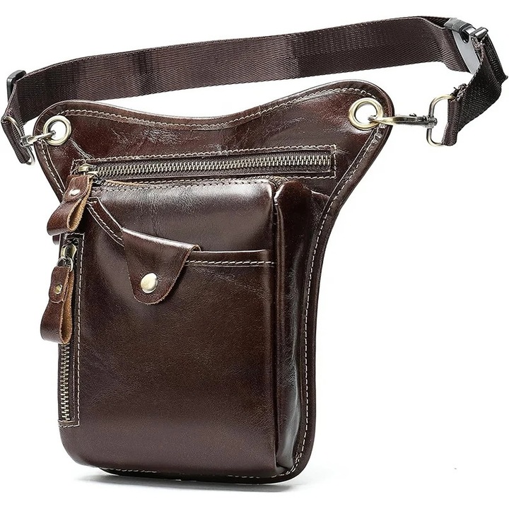 Férfi táska, Tavix GT3797, valódi bőr, Vörösesbarna