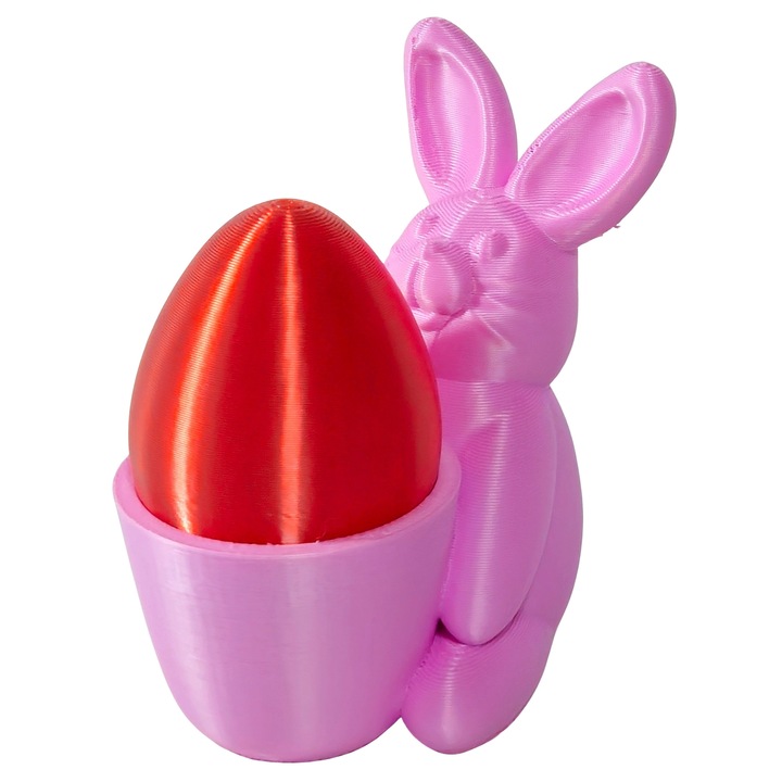Iepuras Colorat cu Ou Rosu – Print 3D, Roz